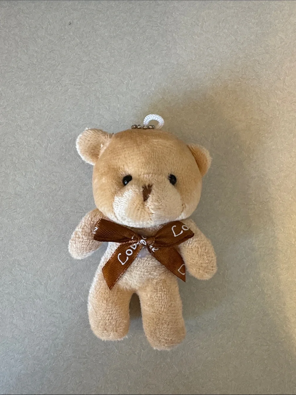 Tan Plush Bear Keychain